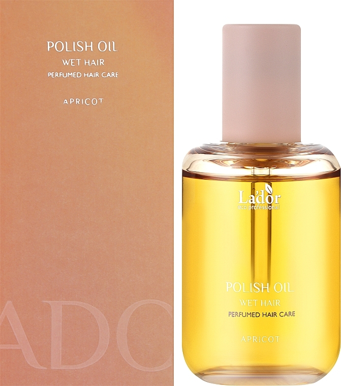 アロマ ヘア オイル、アプリコット - La'dor Polish Oil Wet Hair Apricot — photo N1