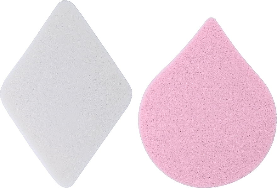 Makeup Sponge, 2 pcs. 38457, white+pink - Top Choice — photo N1