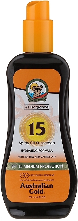 Sunscreen Spray - Australian Gold Tea Tree&Carrot Oils Spray SPF15 — photo N1