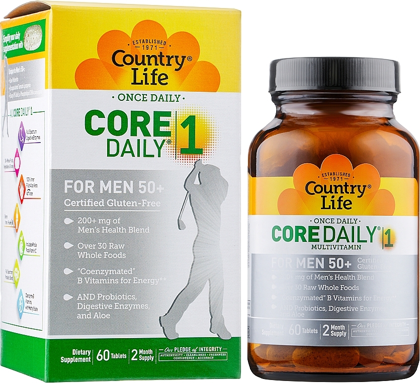 Men 50+ Vitamin and Mineral Complex - Country Life Core Daily-1 for Men 50+ — photo N4