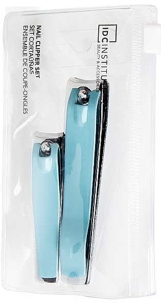 Set, turquoise - IDC Institute Nail Clipper Set (n/clipper/2pcs) — photo N1