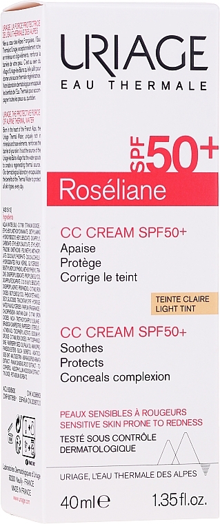 CC Cream - Uriage Roséliane CC Cream Moisturizing Cream SPF50+ — photo N1