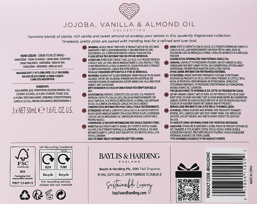 Set - Baylis & Harding Jojoba Vanilla & Almond Oil Collection — photo N2