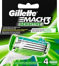 Shaving Razor Refills, 4 pcs. - Gillette Mach3 Sensitive — photo N3