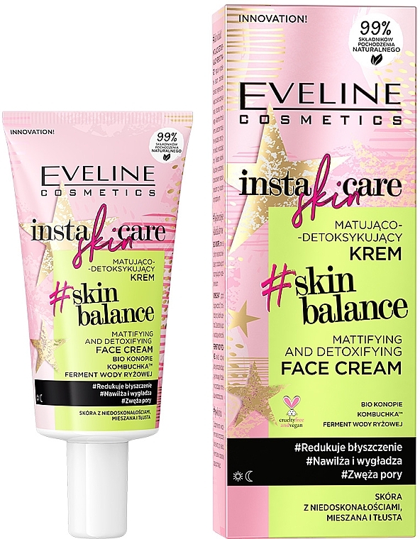 Mattifying & Detoxifying Face Cream - Eveline Cosmetics Insta Skin Care #Skin Balance — photo N1