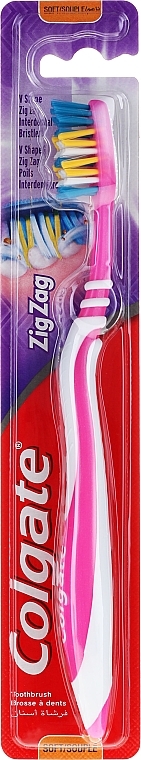 Soft Toothbrush, pink - Colgate ZigZag Soft — photo N1