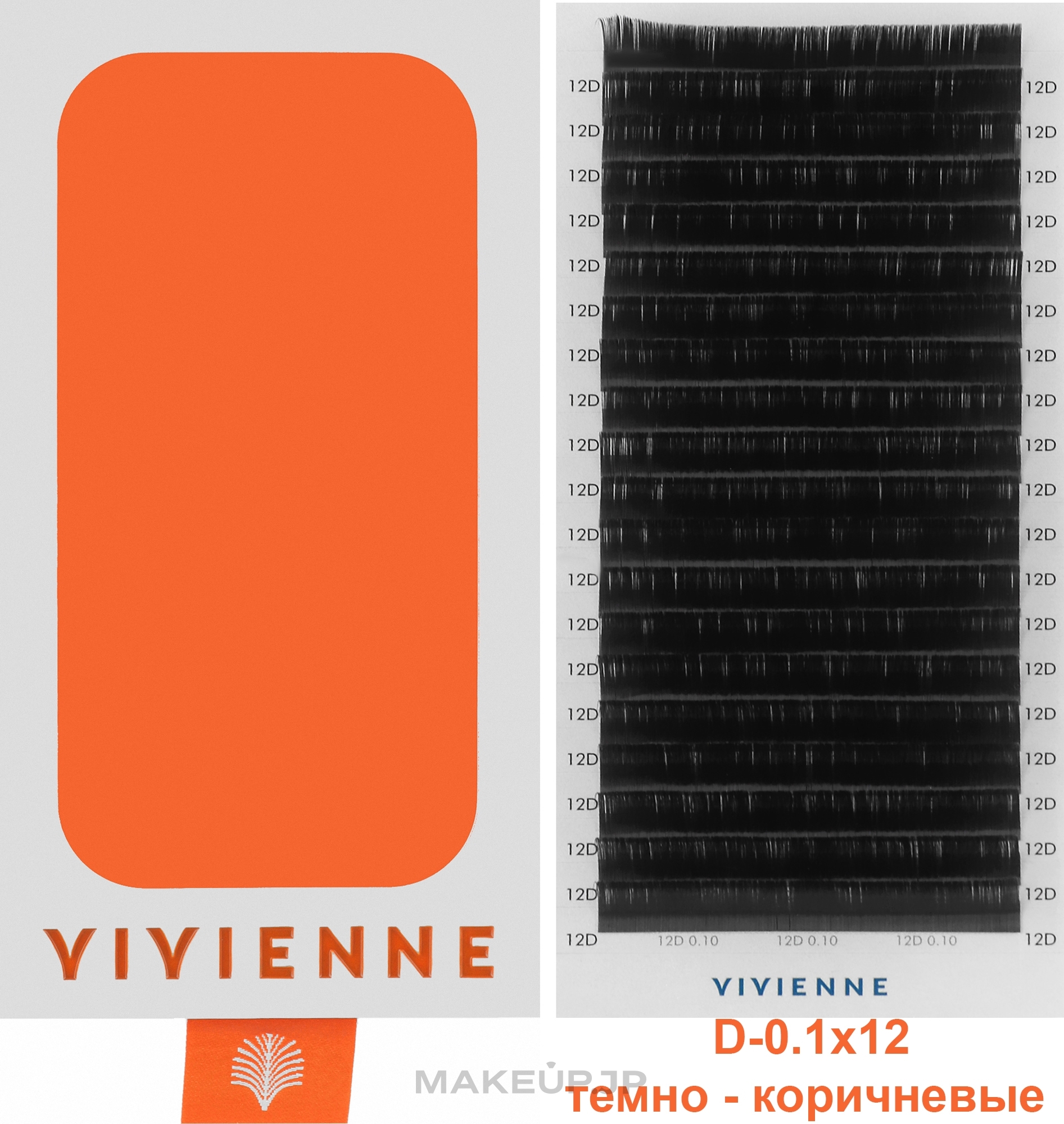 Eyelash Extensions 'Elite', dark brown, 20 rows (0.1, D, (12)) - Vivienne — photo 1 op.