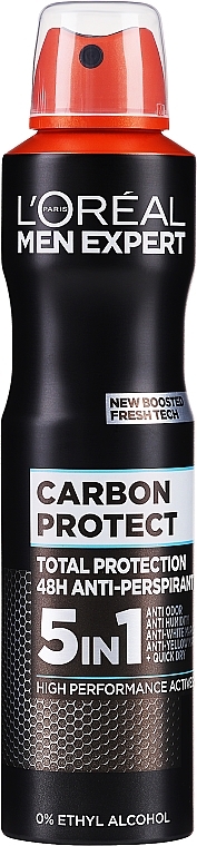 Deodorant Antiperspirant "Carbon Protection" - L'Oreal Paris Men Expert — photo N3