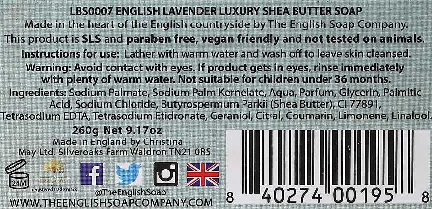 English Lavender Soap - The English Soap Company English Lavender Luxury Shea Butter Soap — photo N3