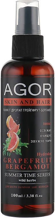 Grapefruit & Bergamot Hydrolate Tonic - Agor Summer Time Skin And Hair Tonic — photo N1