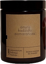 Fragrances, Perfumes, Cosmetics Amarylis, Frankincense, and Orange Glass Jar Massage Candle - Laboratorium Dobrego Nastroju