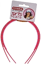 Plastic Hair Hoop "Girls Care", small, 2 pcs, pink - Titania — photo N1