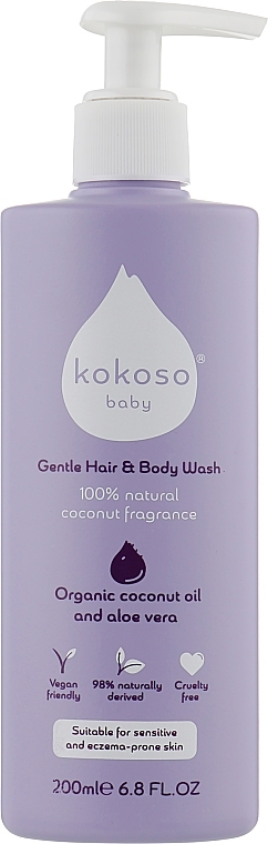 Baby Body Wash with Gentle Scent - Kokoso Baby Skincare Softly Scented Baby Wash — photo N1