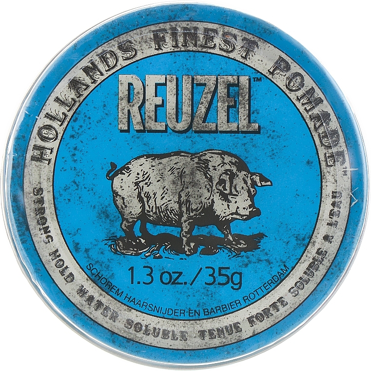 Hair Styling Pomade - Reuzel Blue Strong Hold Water Soluble High Sheen Pomade — photo N1