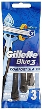 Fragrances, Perfumes, Cosmetics Disposable Razors, 3 pcs - Gillette Blue 3 Comfort Slalom