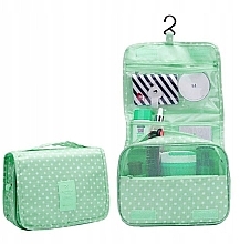Fragrances, Perfumes, Cosmetics Travel Makeup Bag, mint with polka dot - Ecarla KS18WZ3