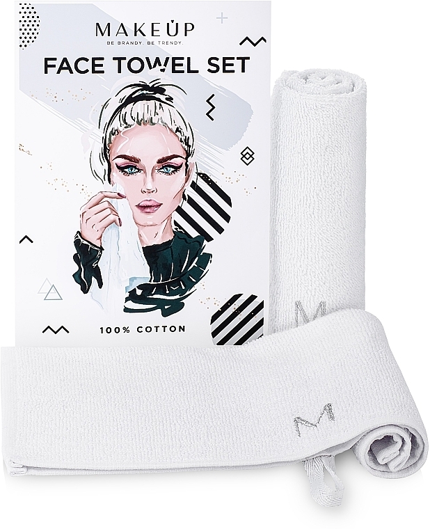 Face Towel Set, White - MakeUp — photo N1