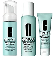 Fragrances, Perfumes, Cosmetics Set - Clinique Anti-Blemish Solutions Basics Set (f/cr/15ml+foam/50ml+lot/60ml)