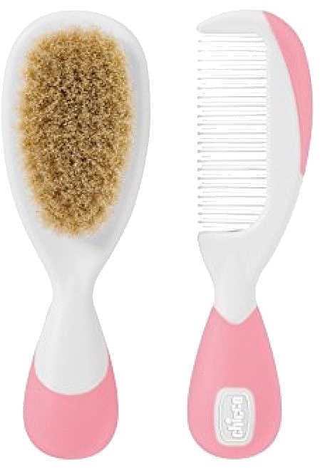 Baby Comb & Hair Brush, pink - Chicco Brush and Comb for Baby Pink — photo N2