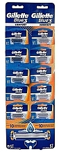 Fragrances, Perfumes, Cosmetics Disposable Razor, 10 pcs - Gillette Blue 3 Comfort