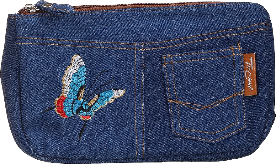 Motifs Cosmetic Bag, 94750, blue with butterfly - Top Choice — photo N1