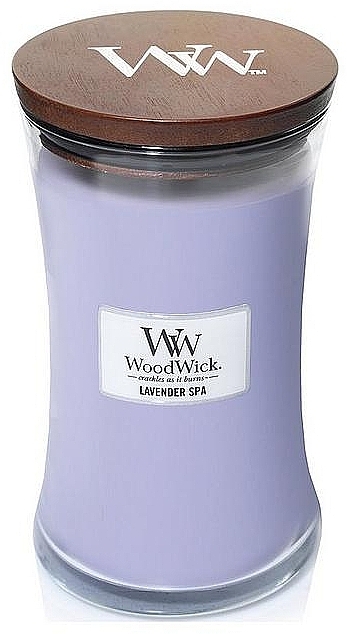 Scented Candle in Glass - WoodWick Hourglass Candle Lavender Spa — photo N12