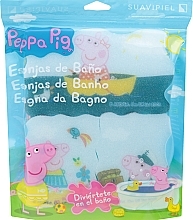Fragrances, Perfumes, Cosmetics Bath Sponge Set 'Peppa Pig', 3 pcs, sea voyages, pink - Suavipiel Peppa Pig Bath Sponge
