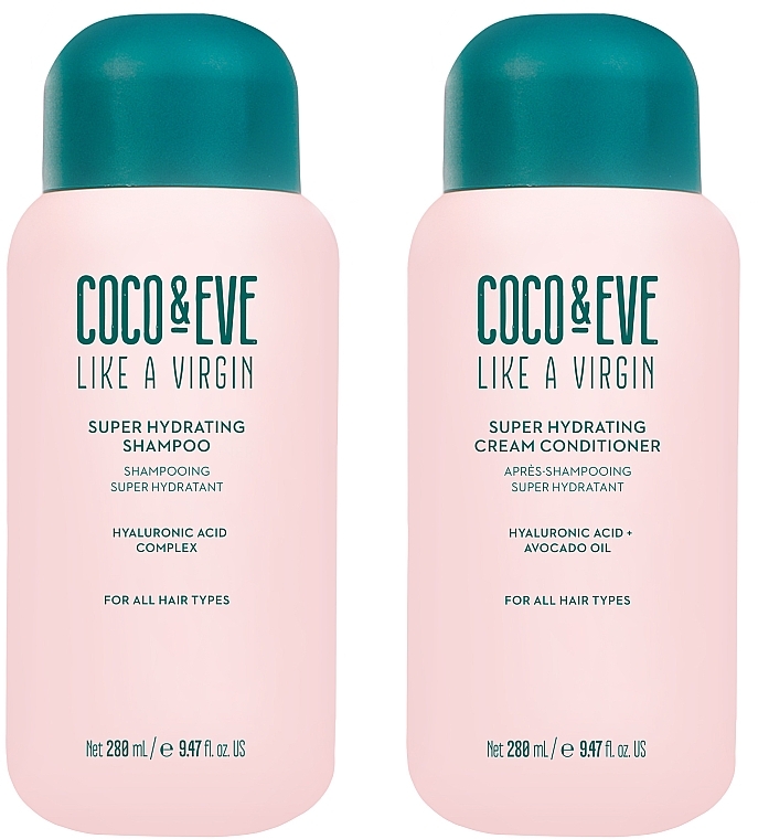 Set - Coco & Eve Like A Virgin Super Hydration Duo Kit (shm/280ml + cond/280ml) — photo N2