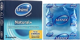Fragrances, Perfumes, Cosmetics Condoms, 3 pcs - Unimil Natural