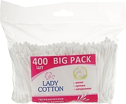 Fragrances, Perfumes, Cosmetics Cotton Buds in Polyethylene Pack, 400 pcs - Lady Cotton