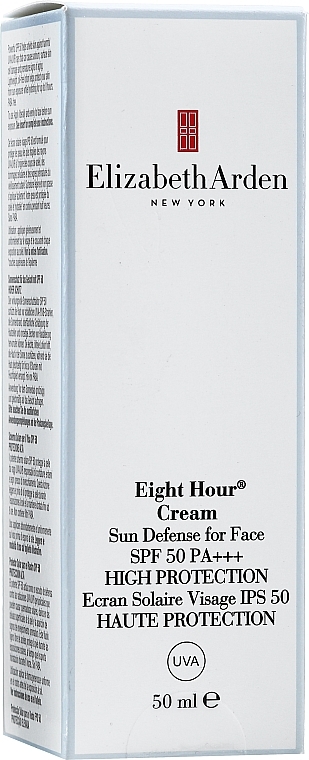 Face Tan Cream - Elizabeth Arden Eight Hour Cream Sun Defense for Face SPF 50 Sunscreen High Protection PA+++ — photo N2