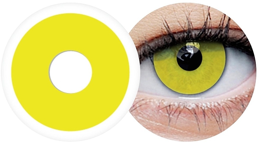 One-Day Color Contact Lenses, yellow zombie eye, 2 pieces - Clearlab ClearColor 1-Day Phantom Zombie Yellow — photo N2