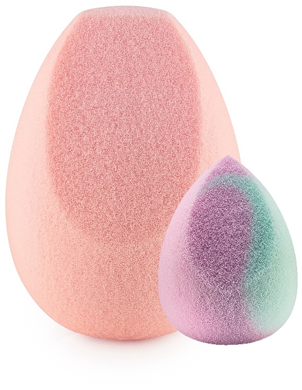 Makeup Sponge Set - Boho Beauty Candy Pink Top Cut Regular And Mini Pastel Cut (sponge/2pcs) — photo N1