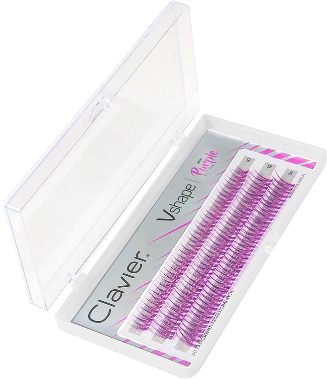 Mix False Lashes, purple - Clavier Vshape Colour Edition Purple — photo N2