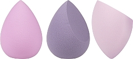 Fragrances, Perfumes, Cosmetics Makeup Sponges in a Case, 3 pcs, 38440, purple - Top Choice