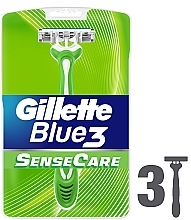 Disposable Shaving Razor Set, 3 pcs - Gillette Blue 3 Sense Care — photo N8