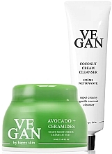 Fragrances, Perfumes, Cosmetics Set - Vegan By Happy Skin Avocado + Coconut Skincare Edit (f/cream/50ml + clean/120ml)