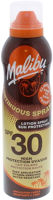 Body Sunscreen Lotion Spray - Malibu Continuous Lotion Spray Sun Protection SPF 30 — photo N2