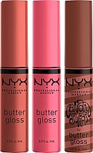 Set - NYX Professional Makeup Butter Gloss Lip Trio (lip/gloss/3x4ml) — photo N2