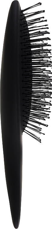 Massage Hair Brush, artificial bristles, black - Olivia Garden Expert Care Curve Nylon Bristles Matt Black — photo N2