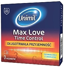 Fragrances, Perfumes, Cosmetics Condoms, 3 pcs. - Unimil Max Love Time Control