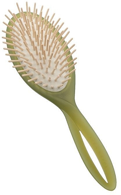 Hair Brush, green - Acca Kappa Infinito Brush Long Wooden Pins — photo N1