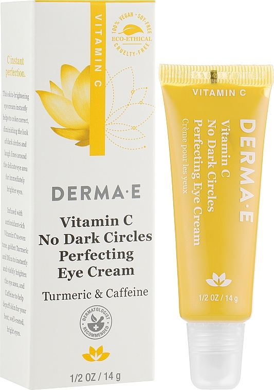 Anti Dark Circles Cream with Vitamin C & Caffeine - Derma E Vitamin C No Dark Circles Perfecting Eye Cream — photo N2