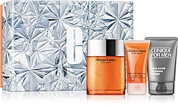 Fragrances, Perfumes, Cosmetics Clinique Happy For Men - Set (edc/100ml + scr/100ml + body/hair/gel/50)