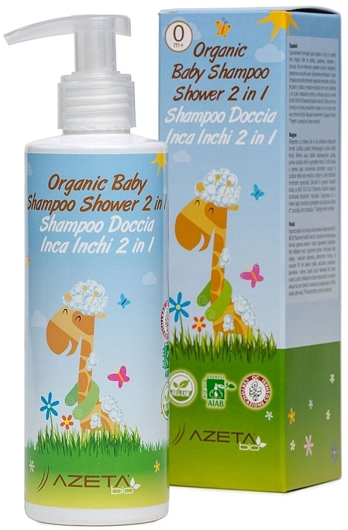 2-in-1 Organic Baby Shampoo-Gel - Azeta Bio Organic Baby Shampoo Shower 2 in 1 — photo N1