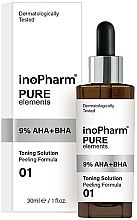 Exfoliating Face Peeling with 9% AHA & BHA Acids - InoPharm Pure Elements 9% AHA+BHA Peeling — photo N1