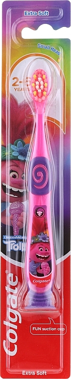 Kids Toothbrush, 2-6 yrs, pink-purple, troll - Colgate Smiles Kids Extra Soft — photo N1