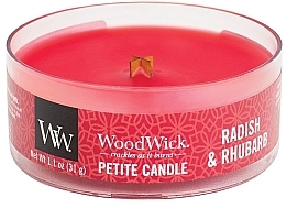 Fragrances, Perfumes, Cosmetics Scented Candle in Glass - Woodwick Petite Candle Radish & Rhubarb