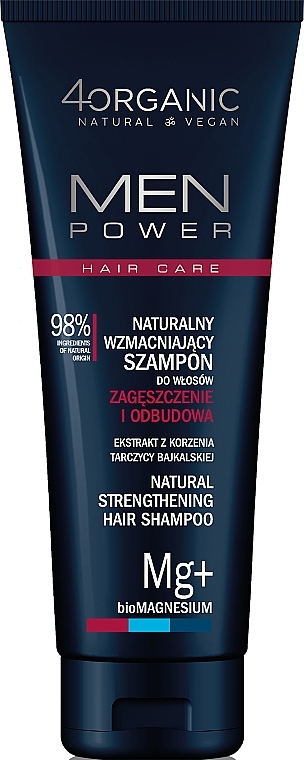 Natural Strengthening Shampoo - 4Organic Men Power Natural Strengthening Hair Shampoo — photo N1