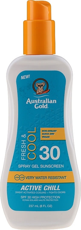 Sunscreen Spray - Australian Gold Sunscreen Spf 30 X-Treme Sport Spray Gel Active — photo N1